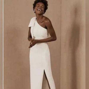 ML Monique Lhuillier x BHLDN Lionel One Shoulder Dress, white, size 2, new